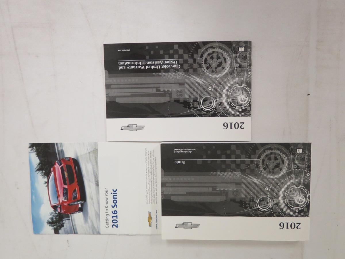 Cover of the 2016 Chevrolet Sonic Owner's Manual