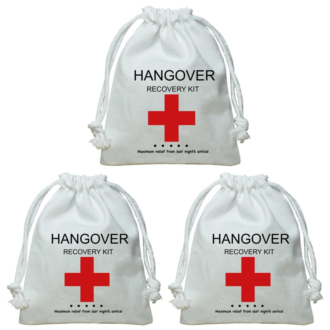 Pack of 3 Kits - Personalize with Name - Poly Canvas Material Hangover Pouches - 8 * 6 Inches - Empty Bags - Moms Charm - Hangover Recovery (B08H1S67NM) Amazon Price History, Amazon Price Tracker