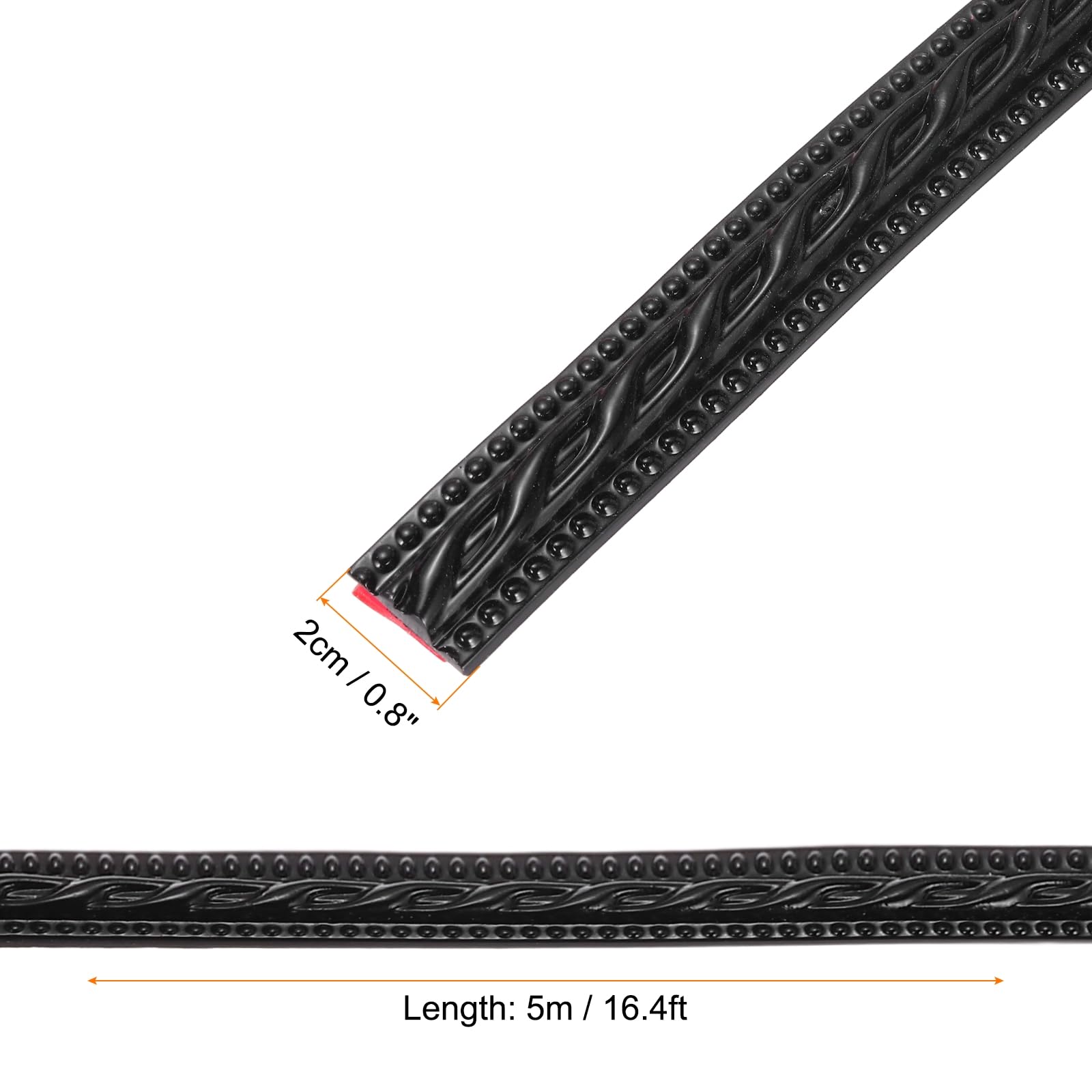 Uxcell Self-Adhesive Gold Molding Trim – 0.8" X 16ft Flexible PVC Wall Paneling Strip For DIY Borders, Mirrors, Baseboards & TV Walls