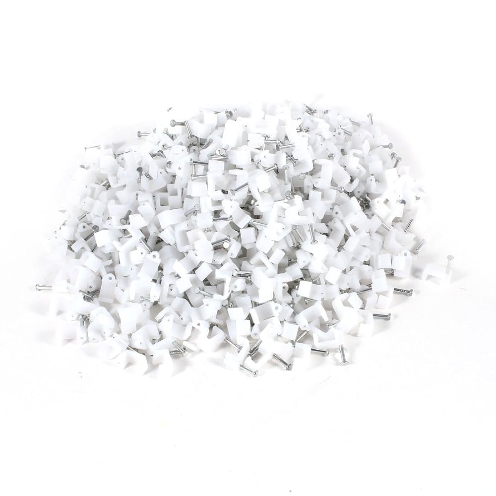 1000 Pcs Wall Mounted Square Nail Clips for 8mm Cables & Fasteners