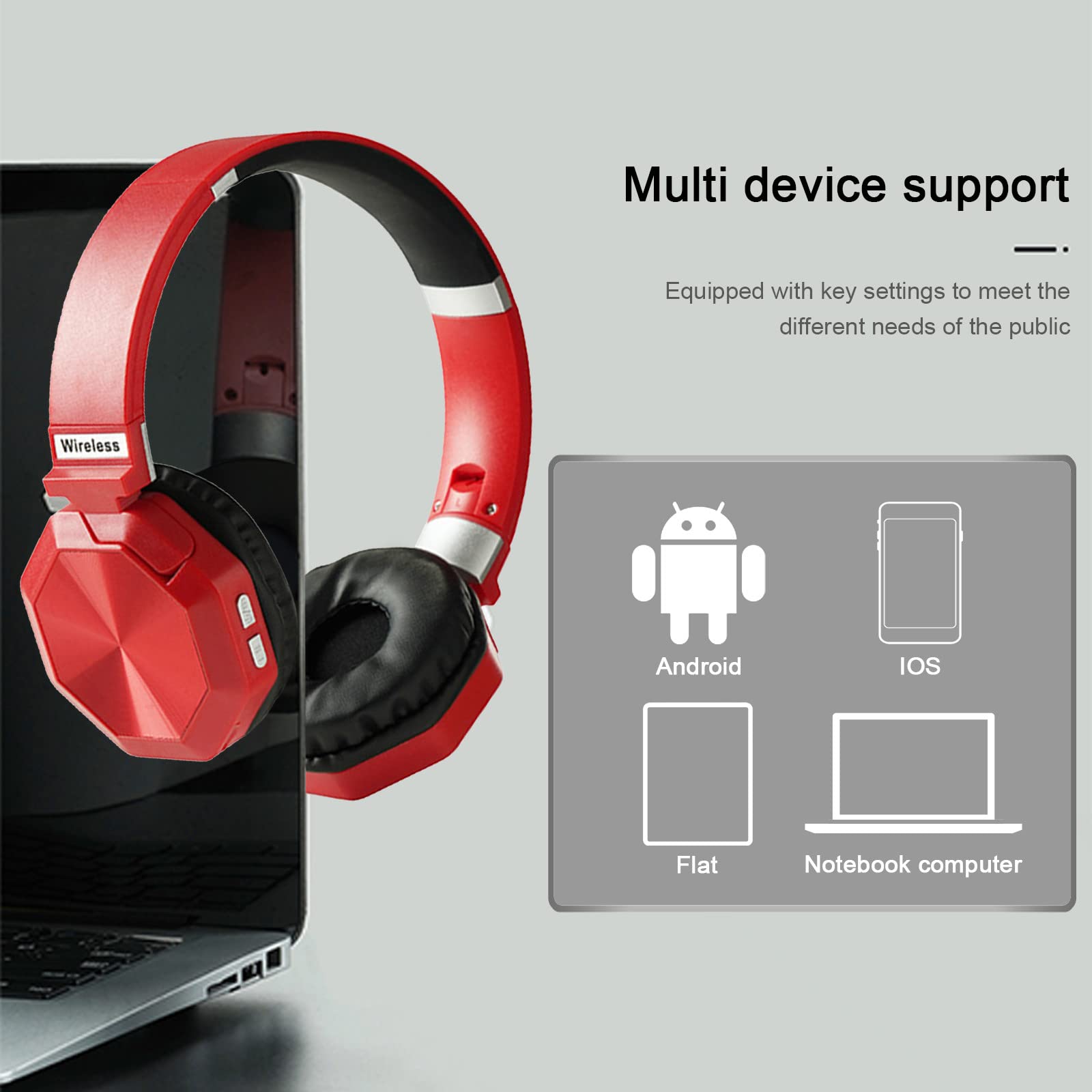 Słuchawki stereofoniczne nauszne, bezprzewodowe zestawy słuchawkowe Bluetooth, składane zestawy słuchawkowe bezprzewodowe i przewodowe z miękkimi nausznikami z białkami pamięci, do telefonów komórkowy