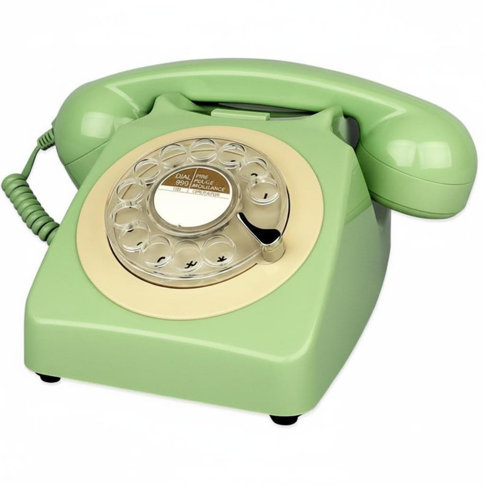 ATORSE Metal Bell Chime Classic Rotary Desk Phone Retro Rotary Phone Vintage Landline Telephone for Office, Study Room, Green-image-15