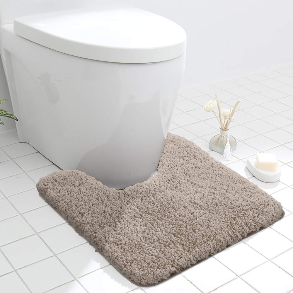 Seavish Luxury Beige Contour Bath Rug 19 5 X 19 5 Inches Shaggy Bathroom Rugs Non Slip Efficient Water Absorbent Machine Washable Tufted Bath Mat Microfiber Soft Thick Plush U Shaped Toilet Mat Amazon Com Au Kitchen
