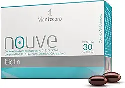 Nouvé Biotina – 30 cápsulas – Suplemento com Vitamina B7 – Auxilia na Manutenção da Pele, Unhas e Cabelos – Mantecorp