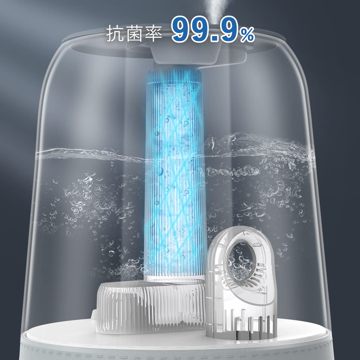 Amazon 加湿器 衛生面重視 水質浄化 抗菌率99 9 4 5l 大容量 卓上 アロマ ミスト量3段階調整 吹出口360 調整 25時間連続加湿 静音 上から給水 お手入れ簡単 抗菌クリーンフィルター搭載 超音波式 透明タンク タッチパネル ワンタッチ 空焚き防止 乾燥 冷房乾燥