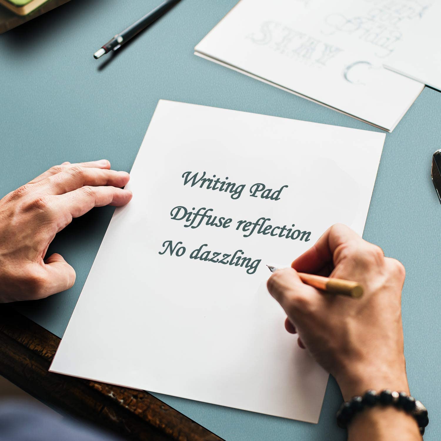 DOBAOJIA Sottomano da Ufficio, Tappetino da Tavolo, Tappetino Tastiera e Mouse, Tappetino PC Scrivania, per Casa/Ufficio, Uso Doppio Lato Simipelle PU Impermeabile 70 x 35 cm (Verde Grigiastro/Grigio)