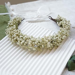 Boho Bride Crown/Wedding Dried Flower Crown/Baby's Breath Crown/Flower G...