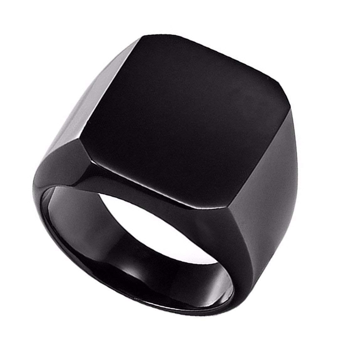FOREVER BLINGS Men Jewellery Black Stainless Steel Ring for Men Boys Fancy Stylish Rings Valentine Gift for Boyfriend (B0BQDW2KTD) Amazon Price History, Amazon Price Tracker