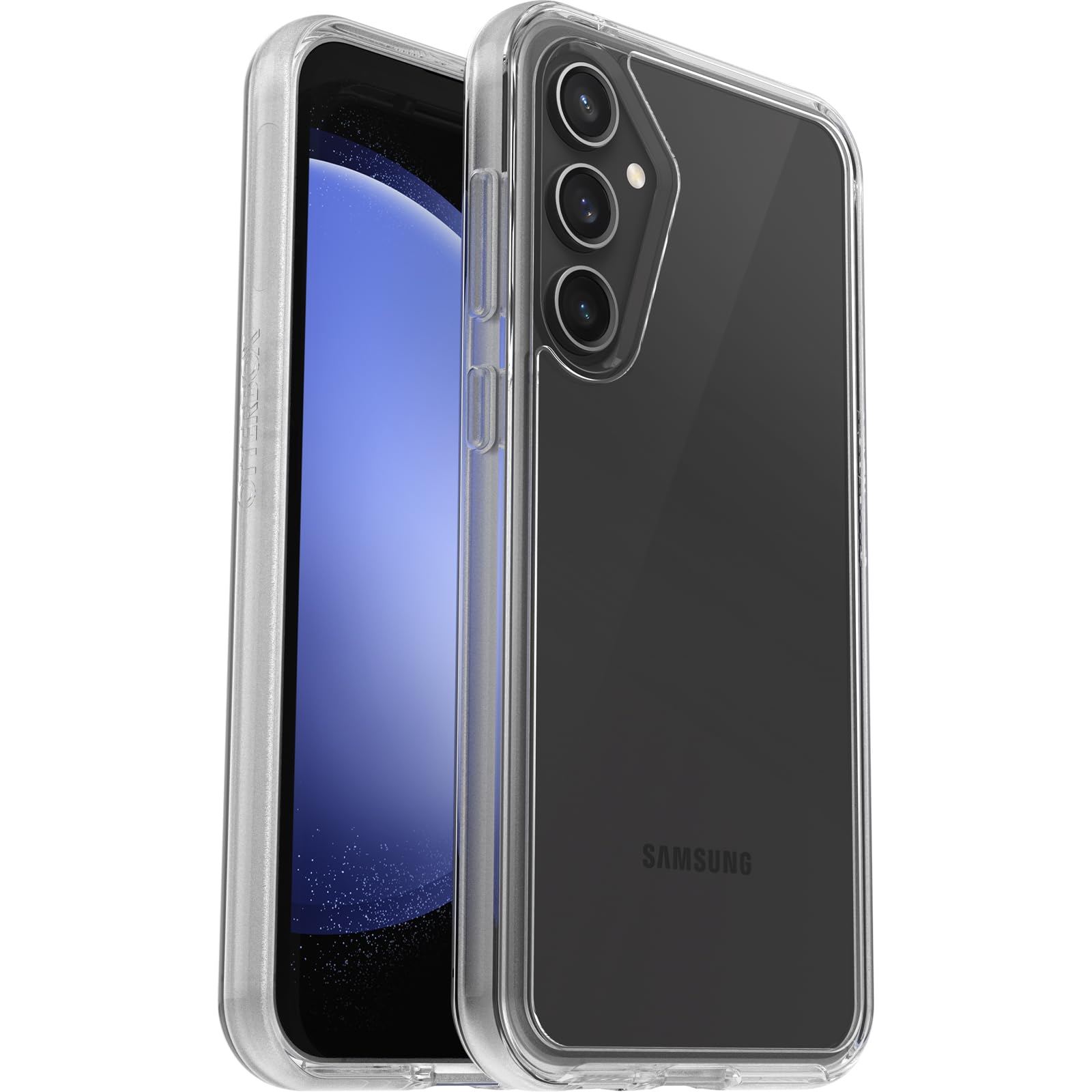 OtterBox Simmetry Clear Case per Samsung Galaxy S23 FE, custodia protettiva sottile antiurto, testata per resistere a 3 volte il numero di cadute secondo gli standard militari, Trasparente