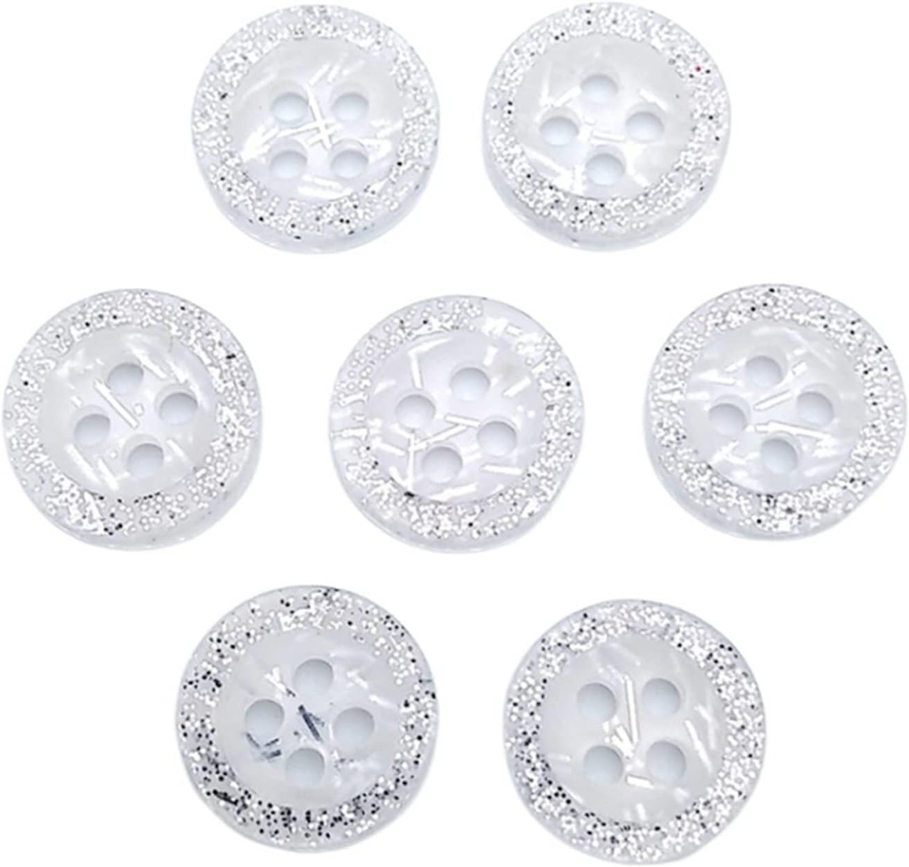 BELLAY11.5mm 50PCS Men And Women Shirt Buttons Gold-Edge Resin Electroplating Buttons 4 Holes DIY Garment Sewing Accessories (Color : 07, Size : 11.5mm)
