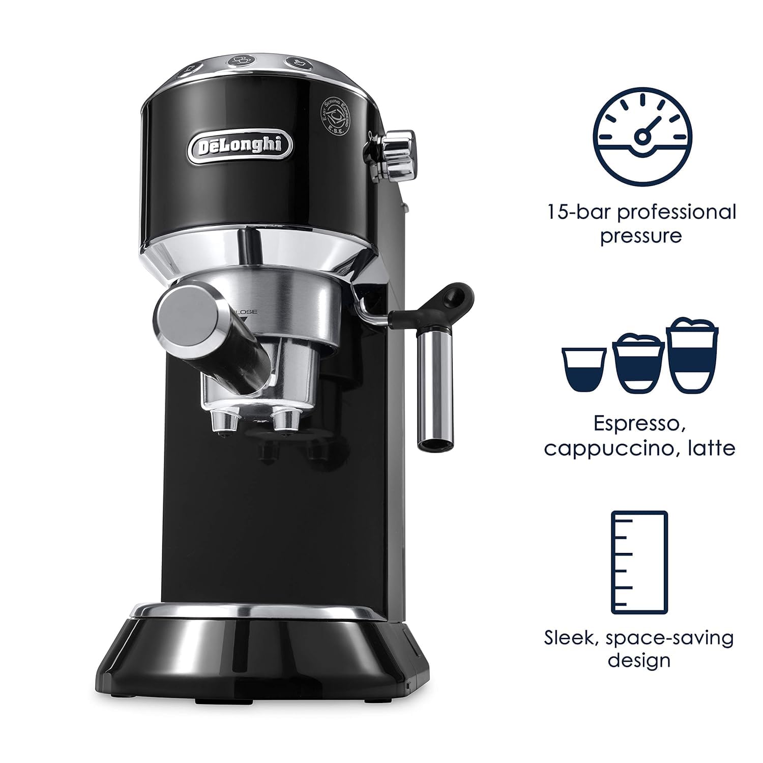 DeLonghi Dedica EC685. BK Adjustable Black Espresso Maker: Buy