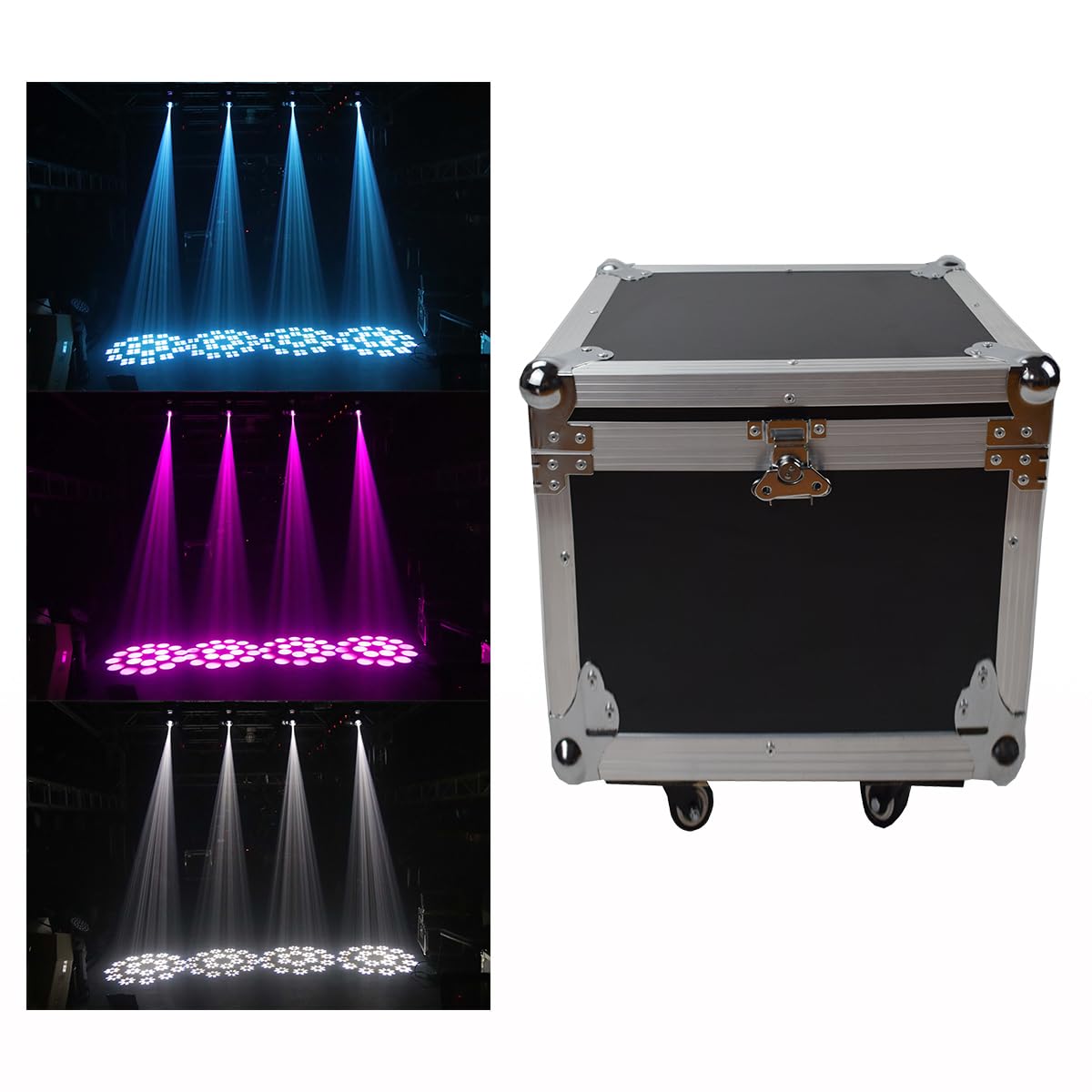 SUFEIY Only 1Pcs Flightcase for LED Moving Head Light 150W Beam+Spot+18 Rotating Prisms+Rainbow Effect Dj Dmx Stage Light Effect Light Disco, Black
