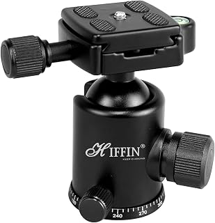 HIFFIN®Professional Metal 360 Degree Rotating Panoramic Ball Head with 1/4 inch Quick Release Plate and Bubble Level,up to... Price In India