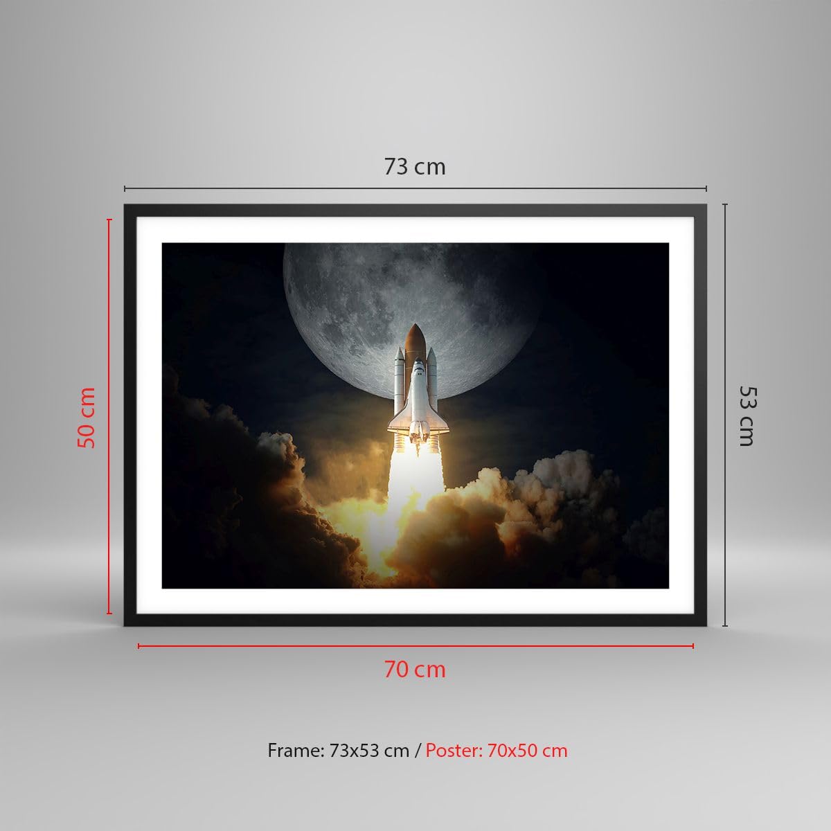 ARTTOR Poster Cadre Noir 70x50 cm Affiche Espace - 5472 - P2B