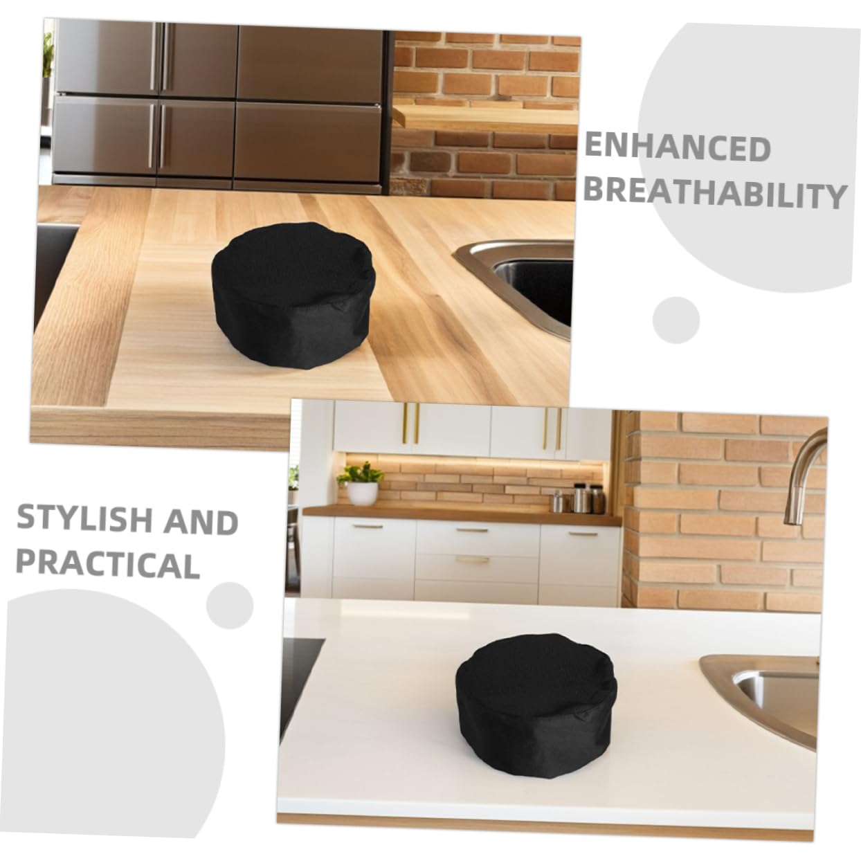 UKCOCO 6 Piezas Gorros de Chef Unisex Gorro de Cocina Ajustable Transpirable para Hombres Mujeres Adultos Catering y Cocina
