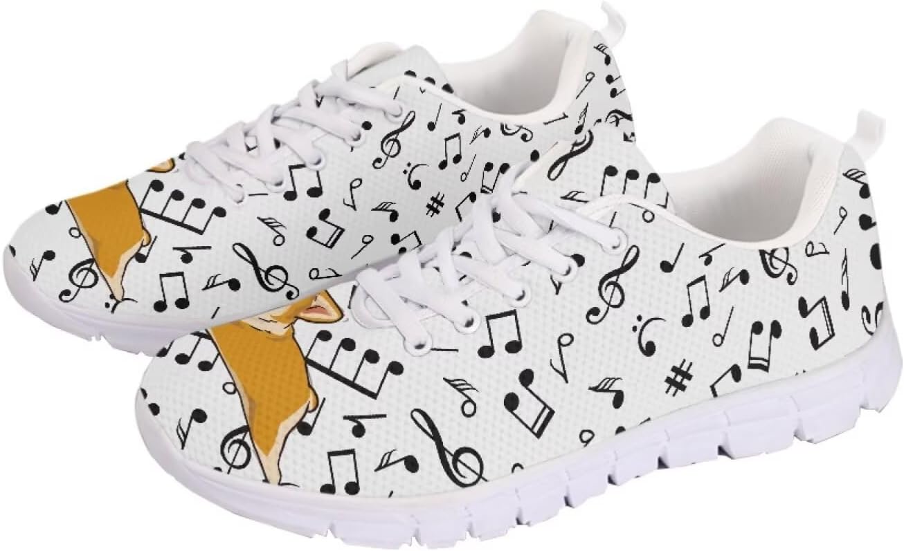 Jeiento Women Mesh Running Sneakers Cartoon Walking Shoes Lace Up Sport Footwear Teenager Girl Casual Footwear for Travel