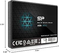 Vista 8 de Silicon Power 128GB SSD 3D NAND A55 SLC Caché Rendimiento Aumentado SATA III 2.5" 7mm (0.28") Unidad de Estado Sólido Interna (SU128GBSS3A55S25AH)