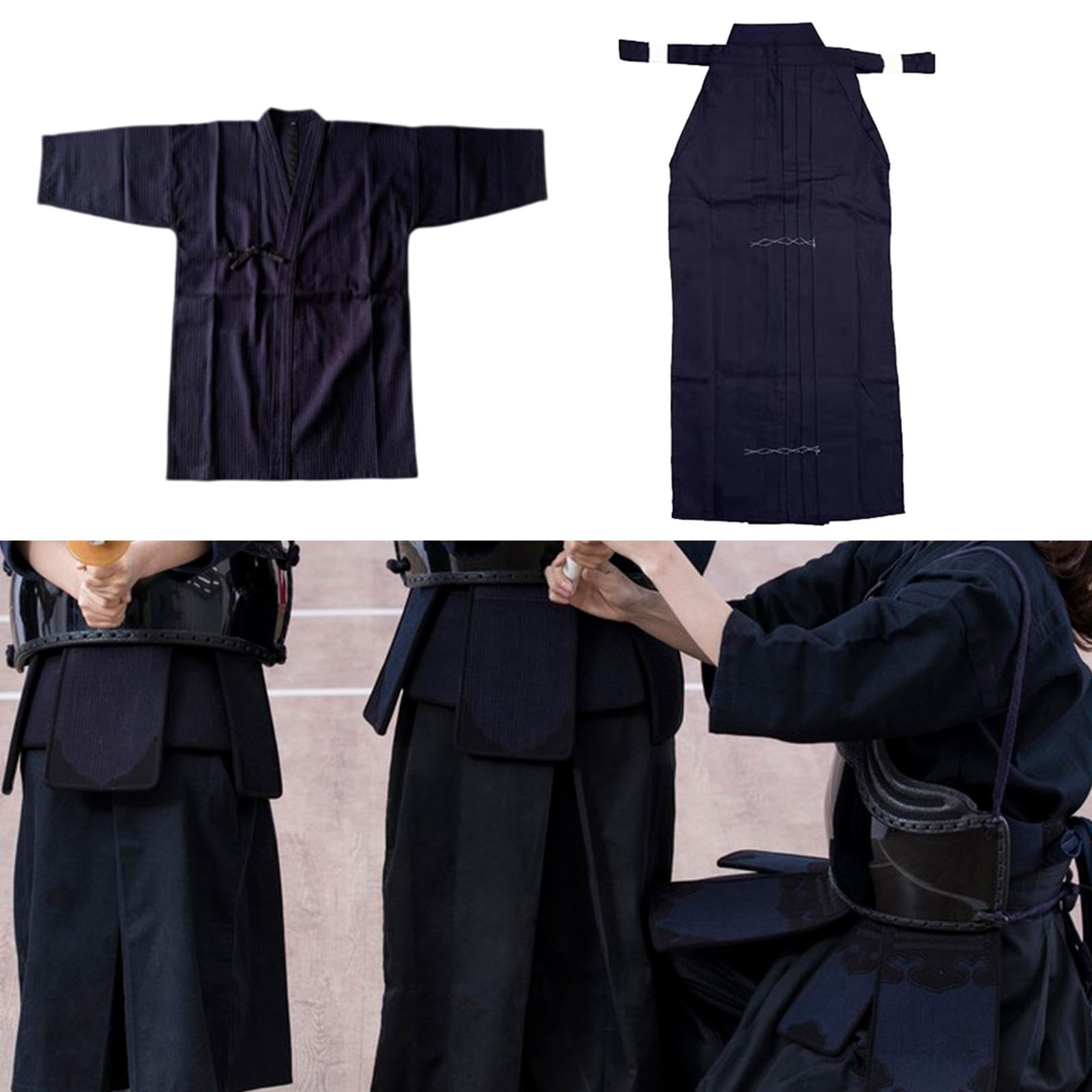Oshhni Conjunto de Uniforme de Kendo japonés, Traje de Kendo Transpirable, Traje de Artes Marciales