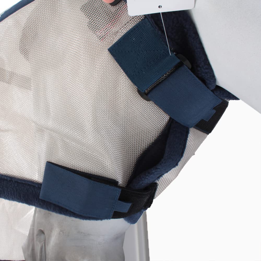 Horseware Rambo Plus Fly Mask Untreated - Silver/Navy, Größe:Kleines Pony