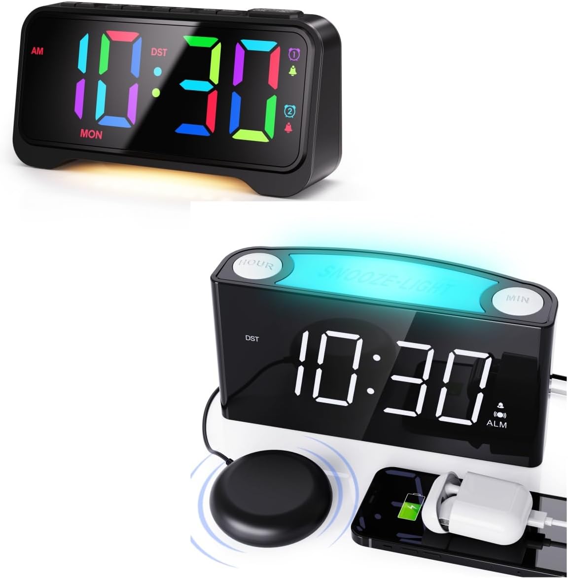 Super Loud Alarm Clock for Bedrooms, Alarm Clock for Heavy Sleepers, Large Display with Night Light, Digital Alarm Clock for Kids, Adults, Seniors