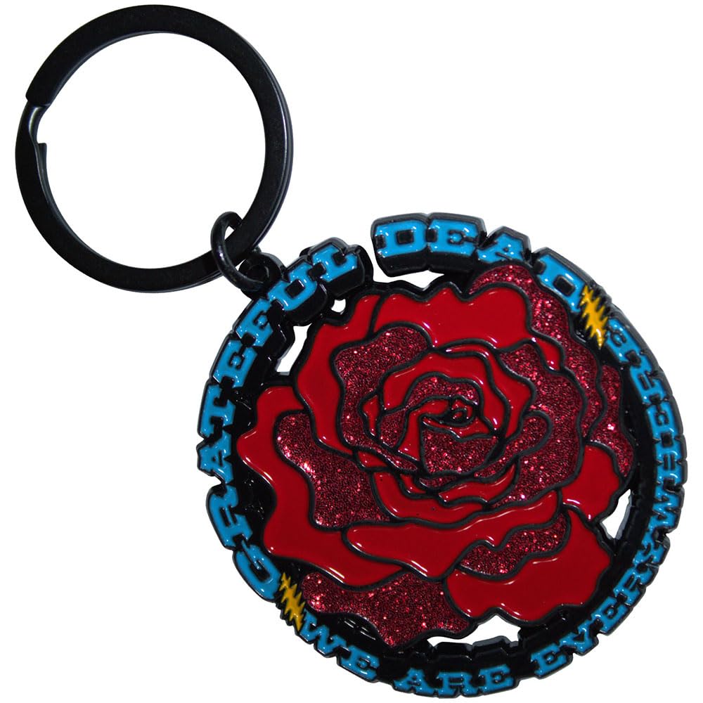 Rock Off officially licensed products Grateful Dead Everywhere Rose Keyring Keychain One Size