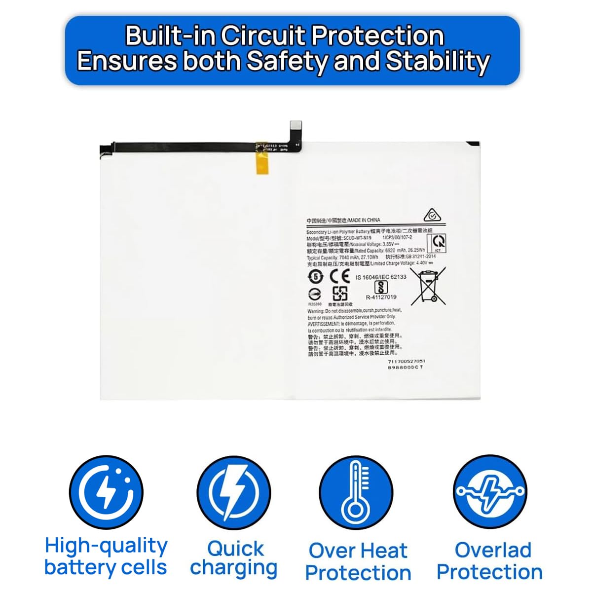 Amazon.com: BORSCELLOR SCUD-WT-N19 Replacement Battery Compatible