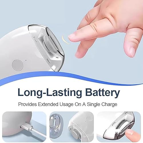 Miniatura 6 de Universal Automatic Fingernail Grinder, Electric Nail Clipper with LED Light, 3 Speeds for Safe and Gentle Nail Care, Polishing Trimmer for Babies,