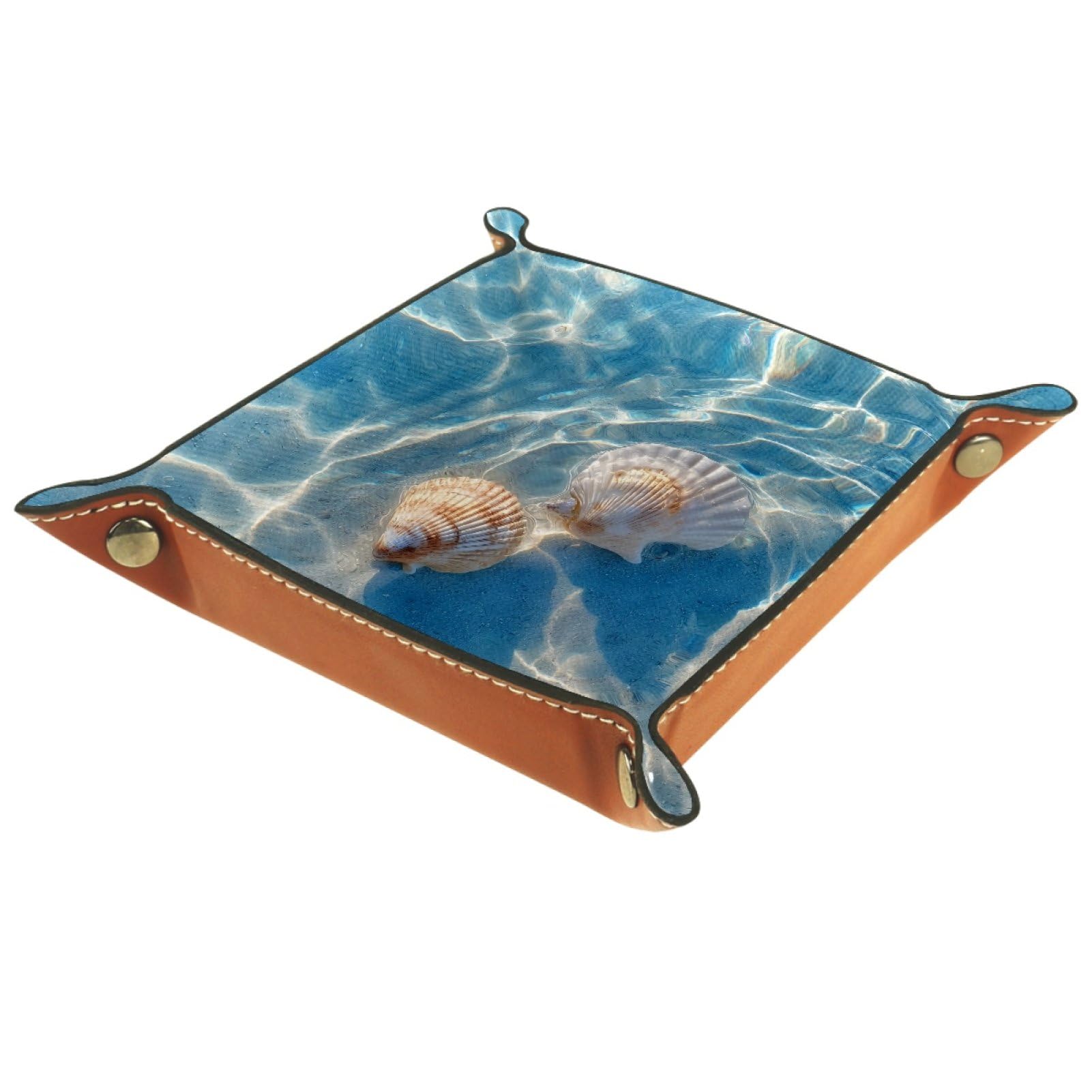 VAPOKF Shell Dice Tray, Folding Microfiber Leather Dice Holder for Dungeons and Dragons RPG Dice Gaming D&D and Other Table Games