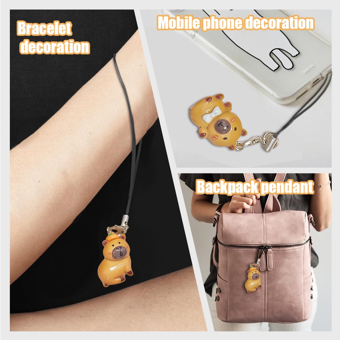 Capybara Pendentif Téléphone Portable Breloques Porte Clé Chaîne Lanière