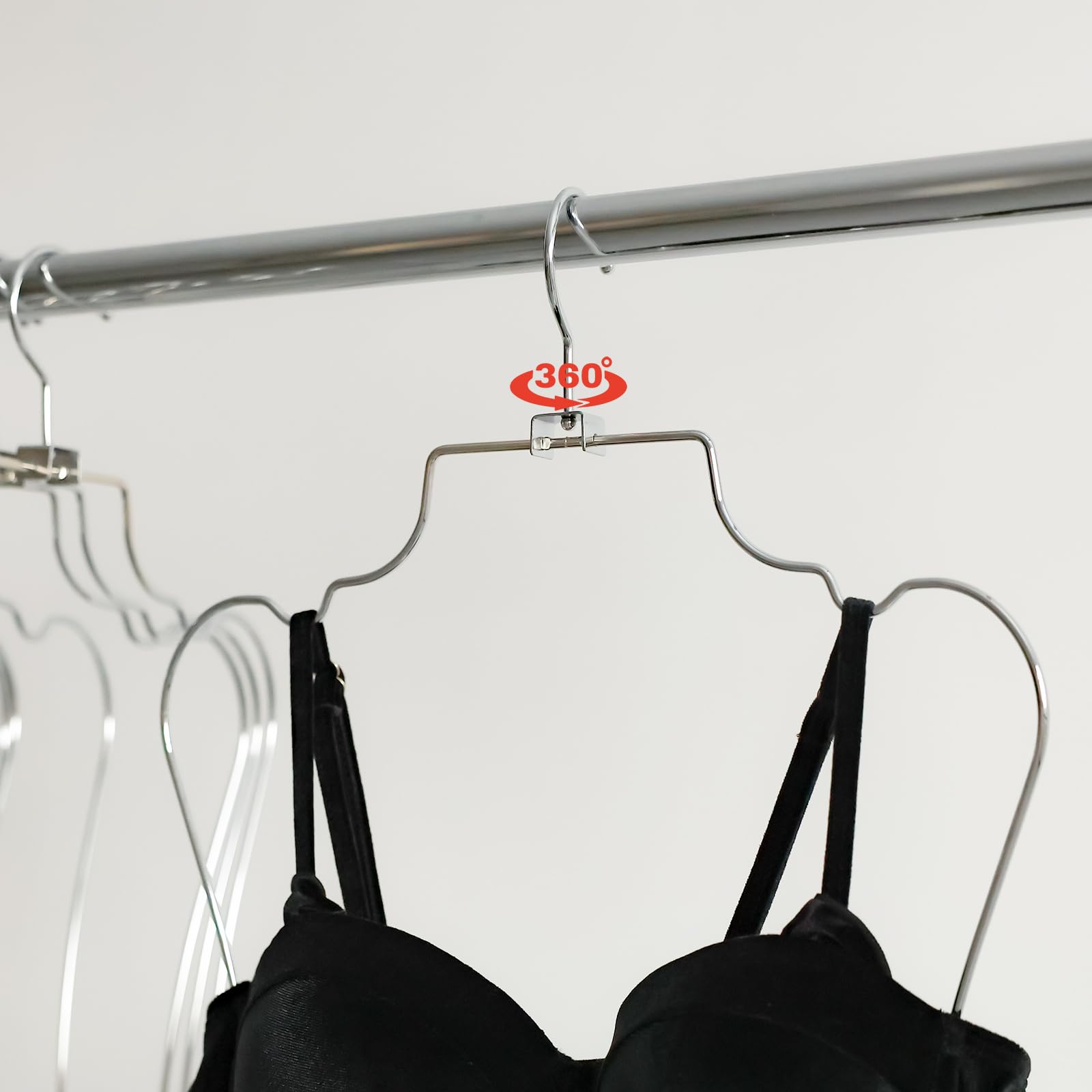 Colgador plegable para lencería en forma de cuerpo, organizador de armario, colgador de traje de baño, estante para colgar lencería, gancho giratorio superior (10, plateado)