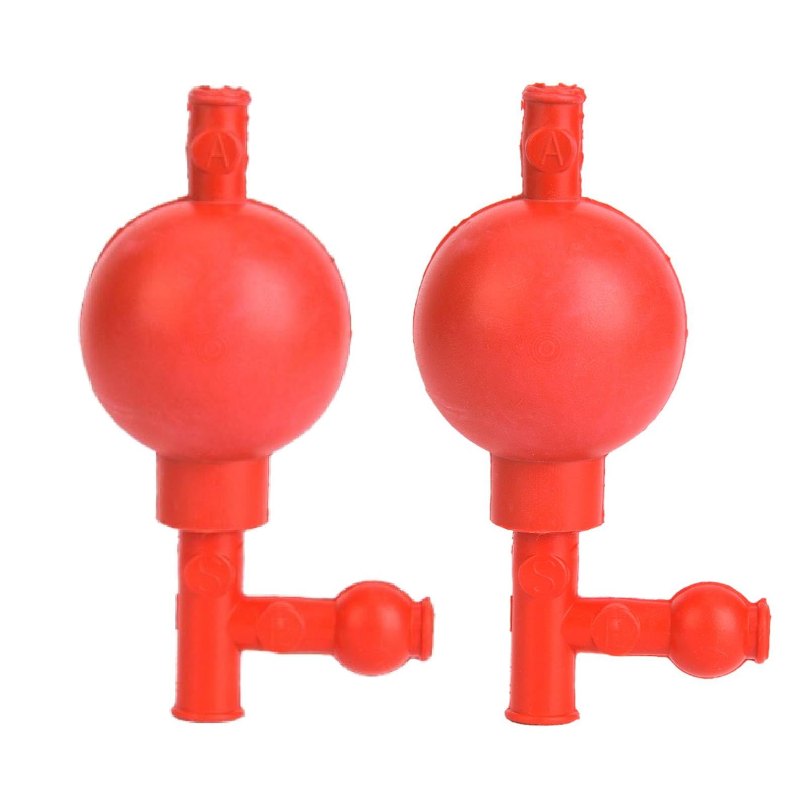 Pipette Bulb, 2PCS Pipette Filler Rubber Pipette Filler Suction Bulb Suction Ball with 3 Openings 3 Valves Lab Pipette Filler Bulb
