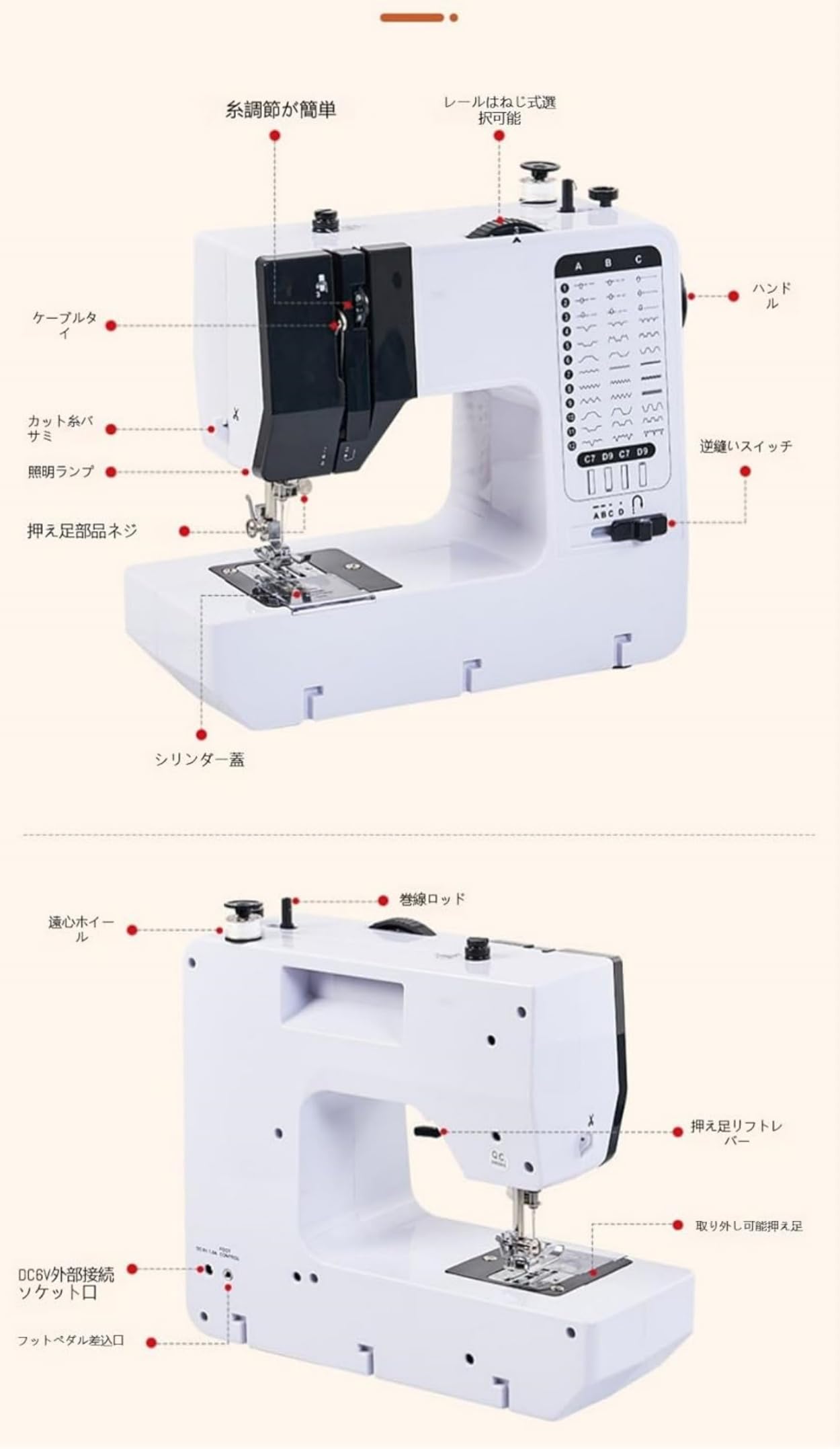 Amazon | Dazzix多機能工業用ミシン、38ステッチポータブルミシン