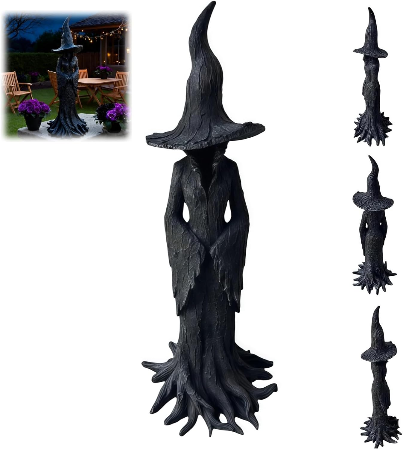 Witch Decor,Gothic Resin Decor,Retro Magician Dark Fantasy Ornament,Festival Desktop Ornament Home Decoration (11.8IN)