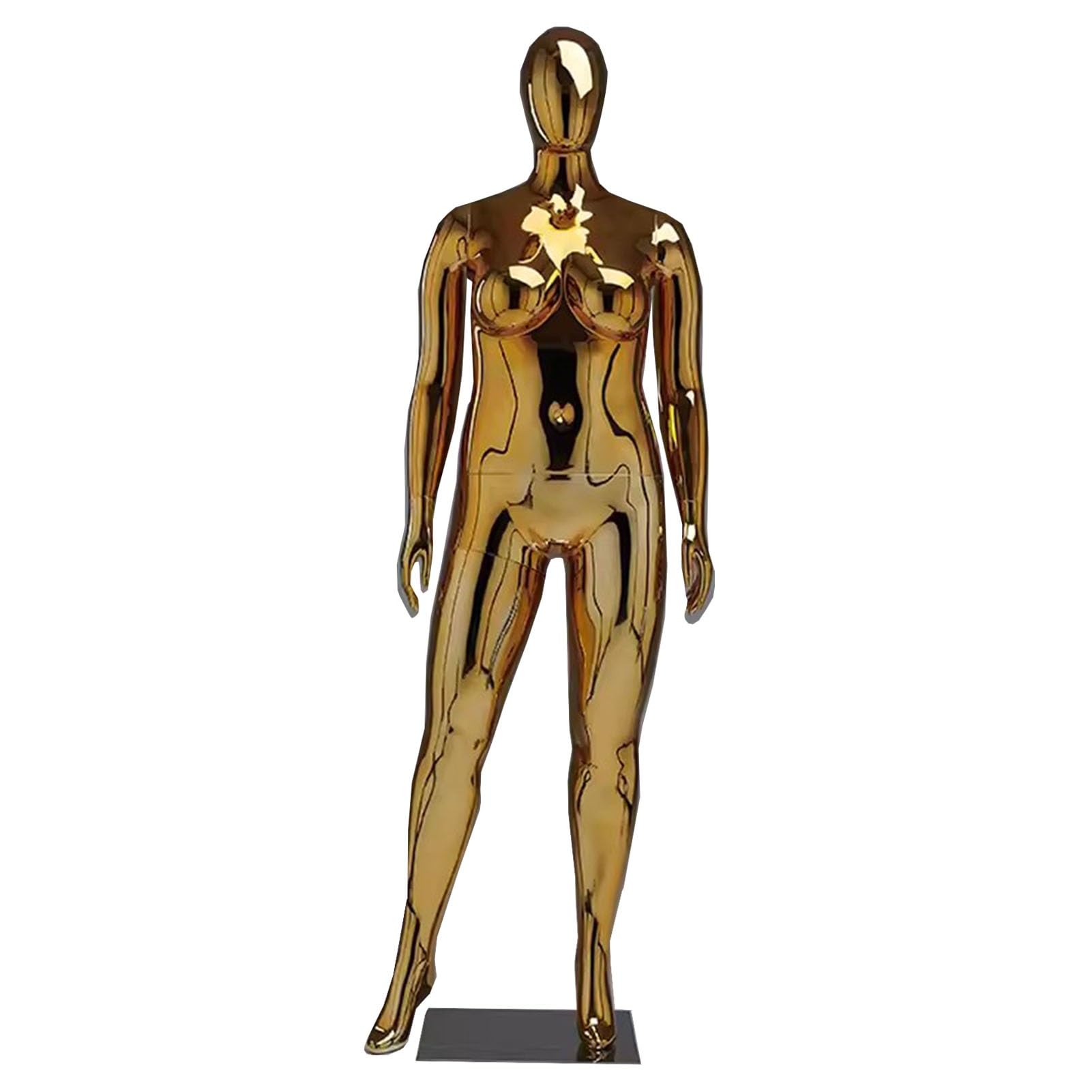 XCSCUK Plus Size Female Full Body Mannequin, 73in Detachable Plastic Dress Form,Full Body Retail Display Form, for Clothing Shops (Gold)