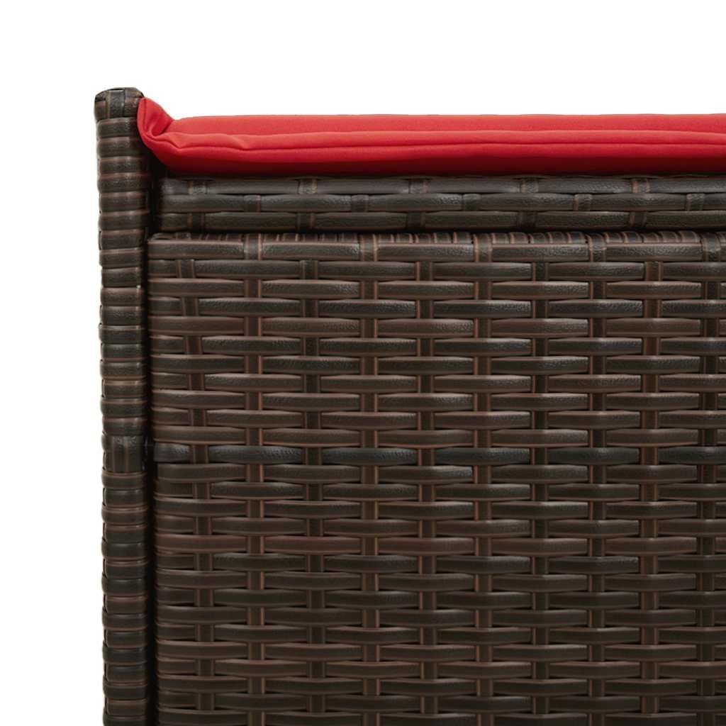 Panca portaoggetti per esterni, 100 cm, in resina, colore: marrone