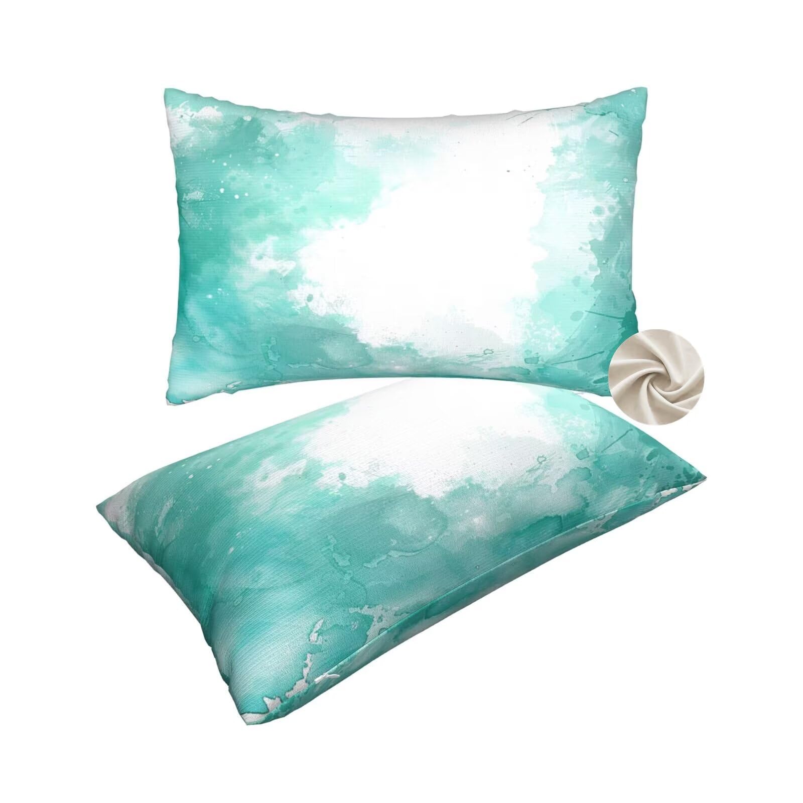 Coussin canapé decoration maison avec housses de coussin 60x80 cm vertes