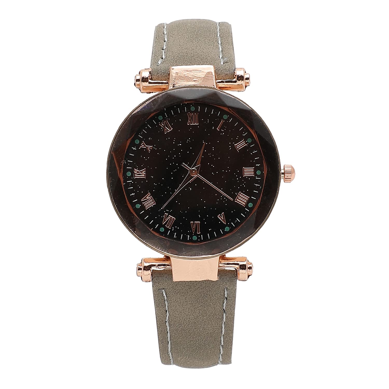 Haute Sauce Black & Gold Textured Round Analog Dial Watch with Grey Suede Strap for Women and Girls | Gold Hour Marker | Quartz | Battery Power | Trendy Wrist Watch | Woman Fashion Watch (HSWC1043) (B0B8SVXGHV) Amazon Price History, Amazon Price Tracker