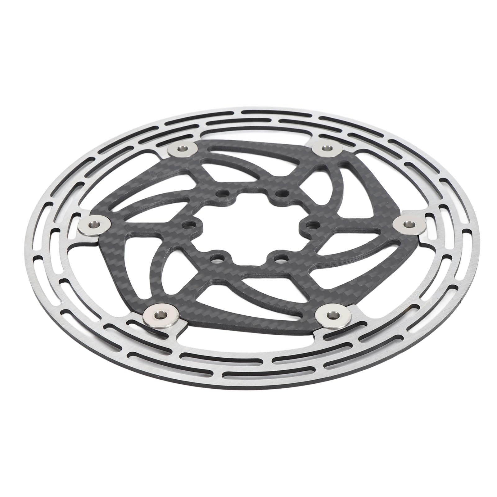 Rotor de Freno de Disco para Bicicleta con Acero de Alta Resistencia y Diseño de Fibra de Carbono para Bicicletas de Montaña y de Carretera, 6 Pernos Incluidos