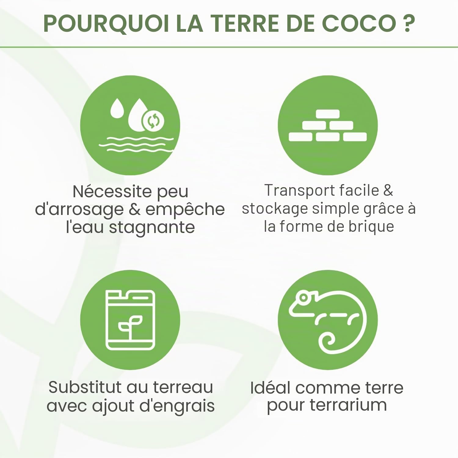 Lot de 10 Briques d'humus 90 litres de terreau pressé (10 x 650g - 90L de Terre de Coco)