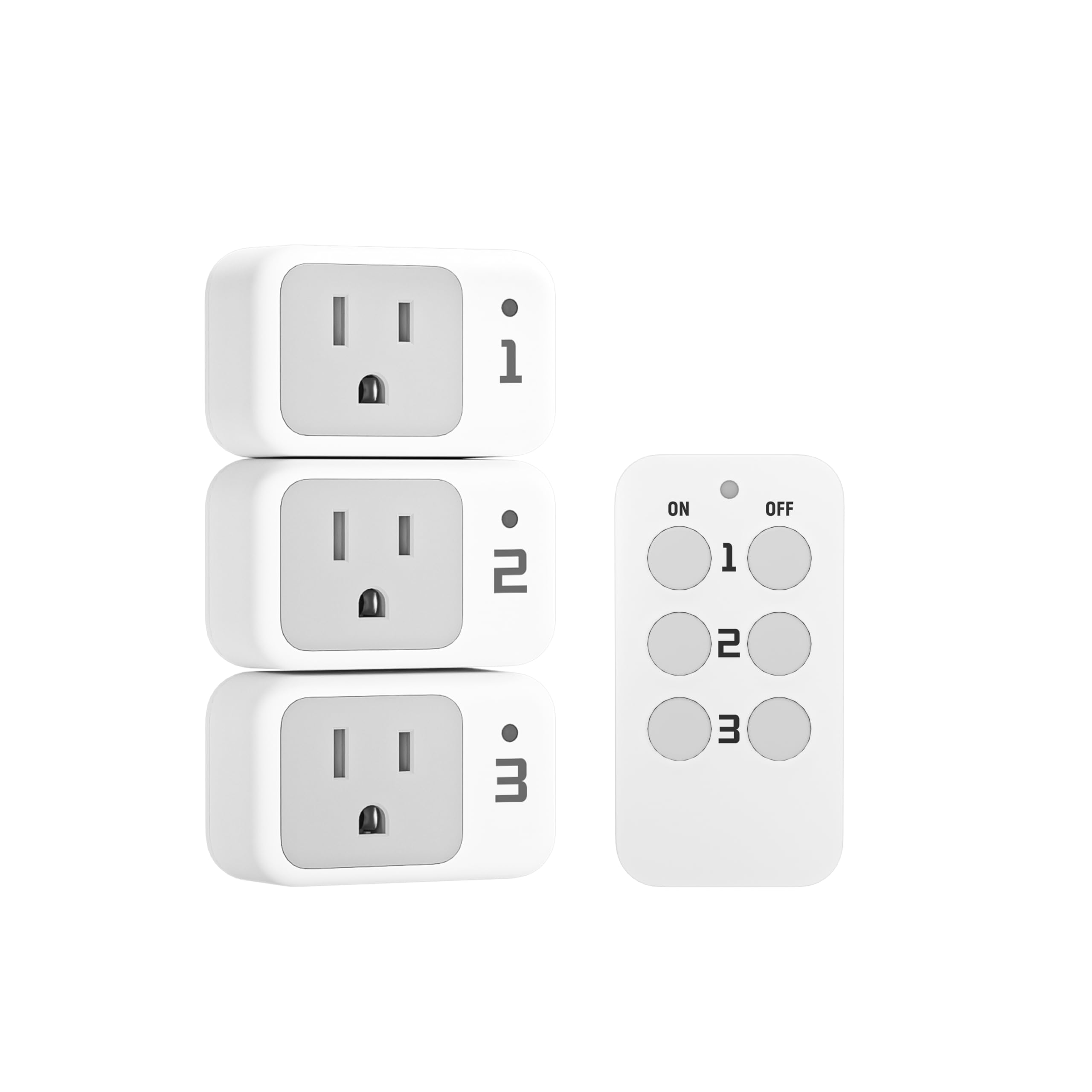 Remote Control Outlet, TESSAN Electrical Light Switch, Plug in Wall Plug with ON/Off Switch for Indoor String Lights, Lamps, Home Small Appliances, 100ft Range (1 Remote + 3 Outlets)