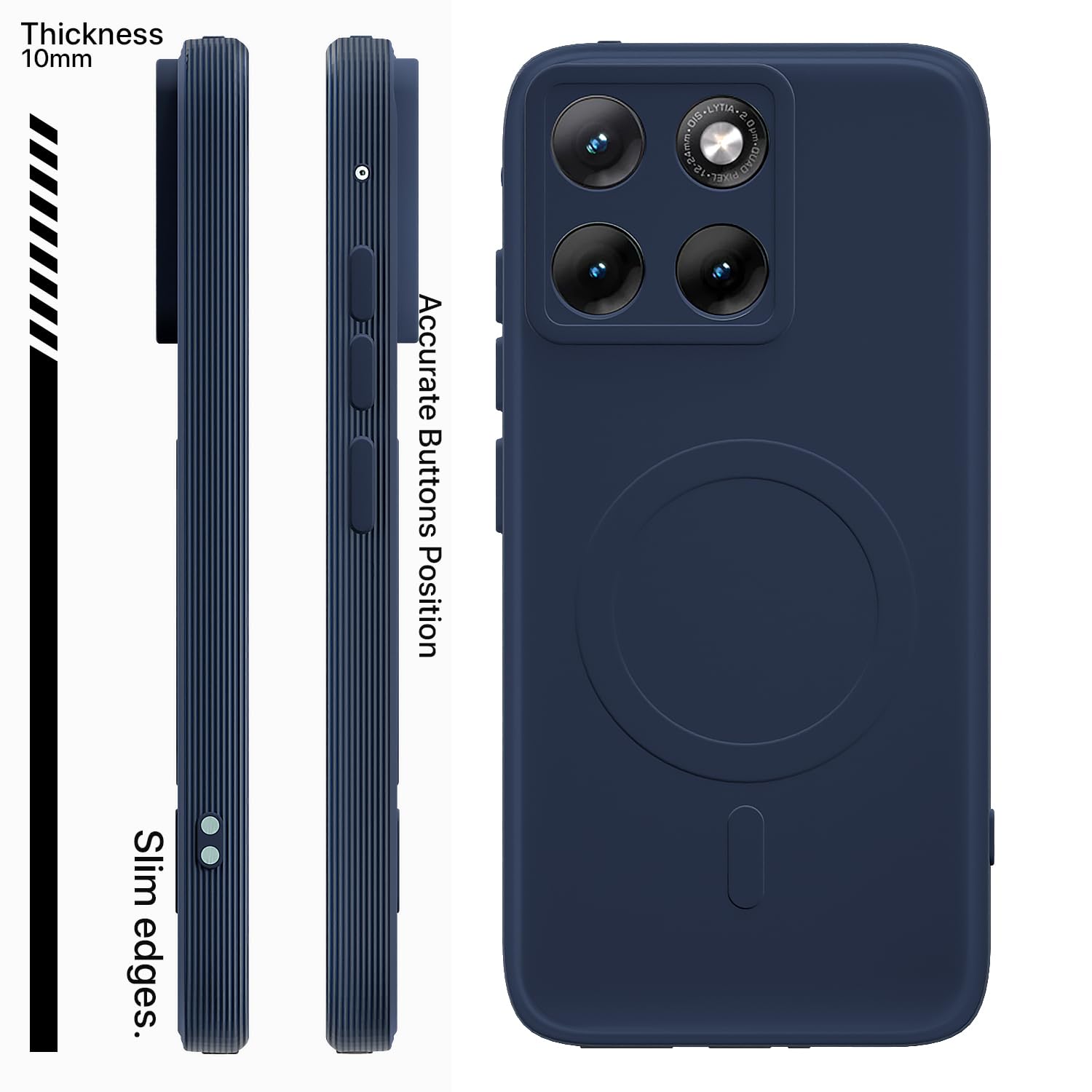 Pikkme Back Cover for Motorola Moto Edge 70 Fusion 5G Soft Matte Silicone Mag-Safe Design (Mag-Safe Not Support) Camera Protection | Slim Fit Bumper Cover (Blue) — Amazon image 3