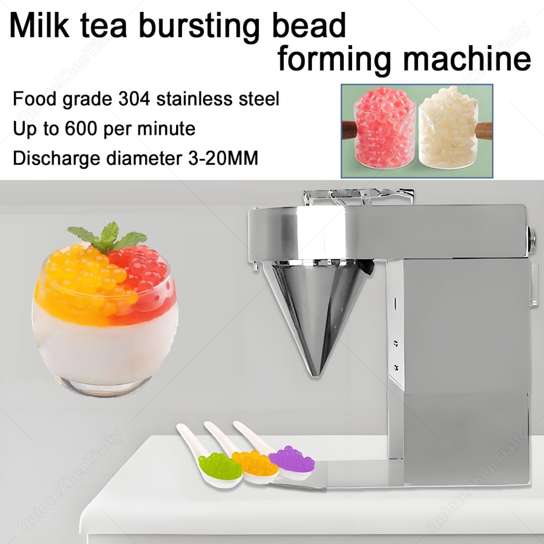 Automatische Tapiokaperlen Milchtee Maschine,Gewerbliche Spreizboba | Popping-Boba-Werkzeug-Maschine,18w,Einstellung Geschwindigkeit & Größe,Formwerkzeug für Bubble-Tea-Läden & Restaurants