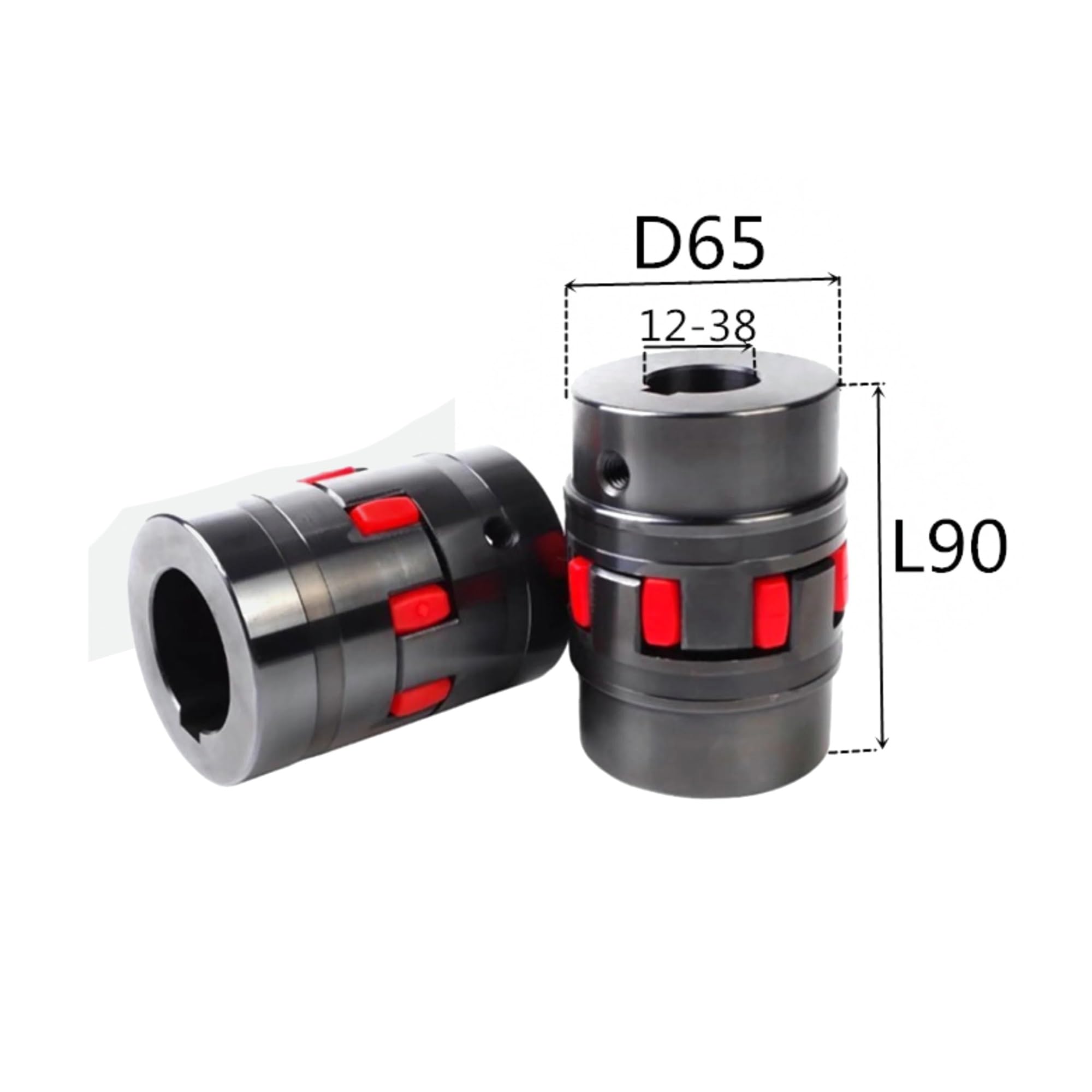 Giunto elastico a stella D65 L90, dimensioni interne da 15 mm a 35 mm, giunto Plum, giunto ad alta coppia Elastico(22mm to 25mm)