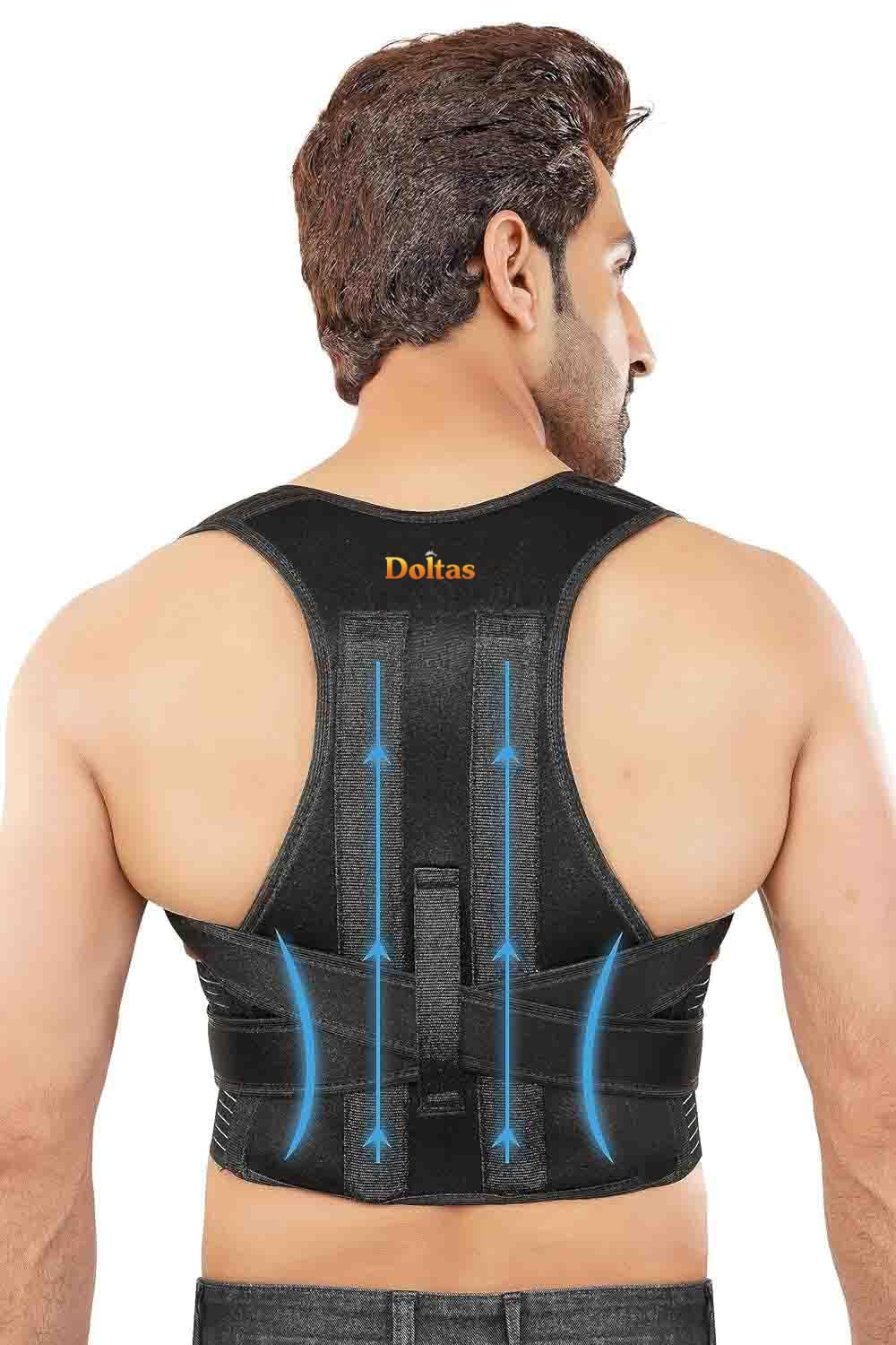 DOLTAS Posture Corrector for Men & Women – Adjustable Back Brace with Lumbar Support, Shoulder Support & Waist Belt for Pain Relief & Better Posture - Image 2 thumbnail