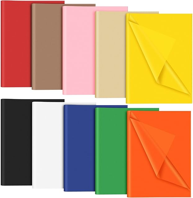 NEBURORA 120 Sheets Multicolor Gift Wrap Paper 10 Colors Tissue Paper Art Tissue Bulk for Birthday Holiday Presents Packaging Bouquet Wrapping Decoration