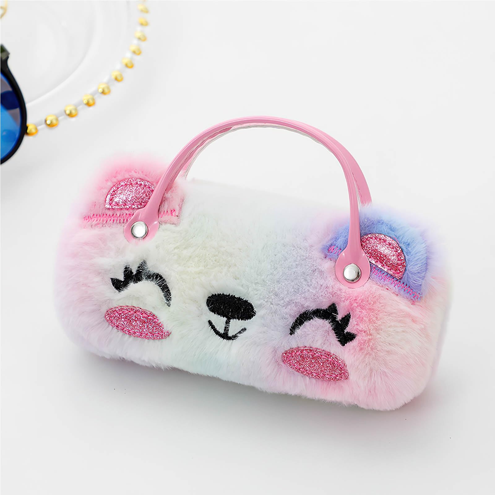 HIFOT Custodia per Occhiali Rigida, Portatile Custodia Occhiali da Vista con Maniglia per Bambini