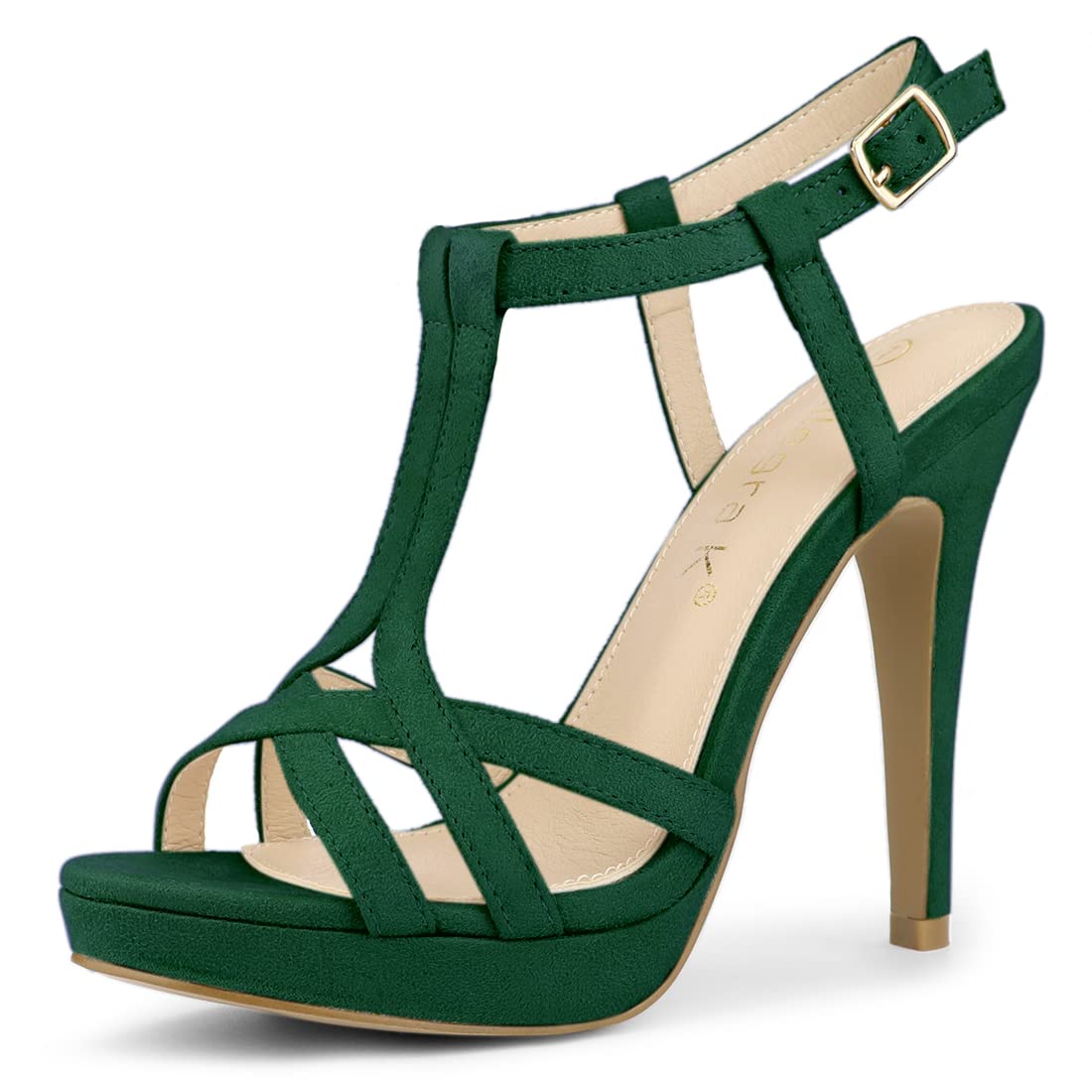Allegra KWomen's T Strap Slingback Platform Stiletto Heel Sandals