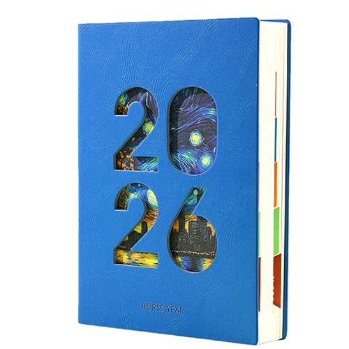 2026 1���n�܂�2026�N12���܂� 1��1�y�[�W 365���蒠�E�����y�[�W ���ԊǗ� �����E�w�K�E�L�^�ɍœK �j�����p �X�P�W���[���� �f�C���[�m�[�g �}���X���[�v�����i�[ PU���U�[�J�o�[�t�� A5�T�C�Y �蒠 (E, �X�^���_�[�h��)