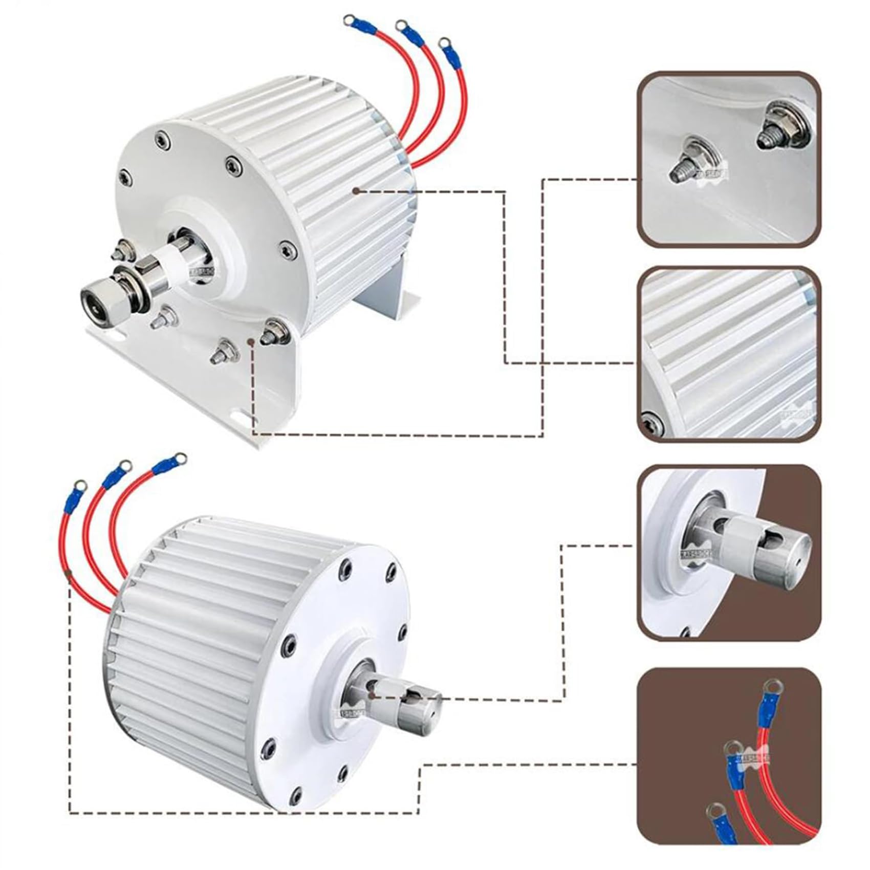 Generatore a Magneti Permanenti a Basso RPM 12000W Generatore AC Trifase a Magneti Permanenti, per Turbina Eolica o Turbina Idraulica (con Controller)