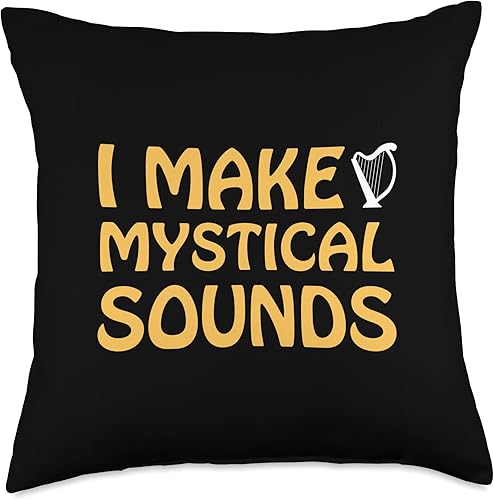 Miniatura 4 de Orchestra Harps girl Musical Harp pin gifts I Make Mystical Sounds  Harpist jaw Girl Lire Harp Throw Pillow 16x16 Multicolor